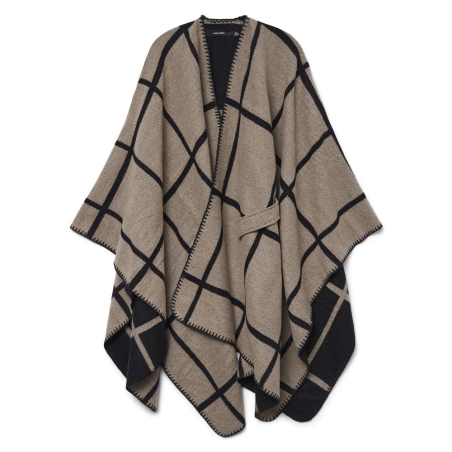 Poncho Marron/Noir Femme Vero Moda Fiona