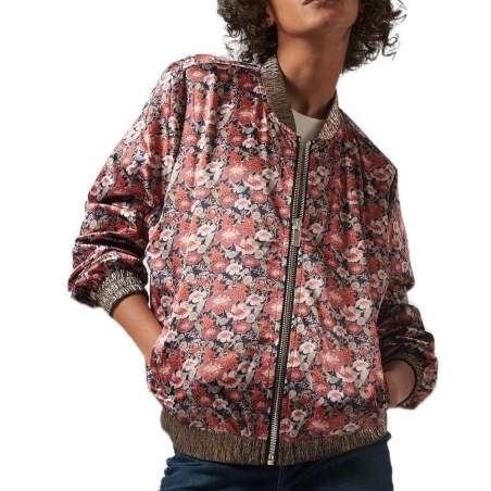 Veste Fleuris Rouge/Noir Femme Kaporal PILE
