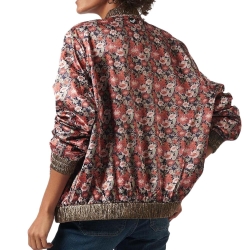 Veste Fleuris Rouge/Noir Femme Kaporal PILE