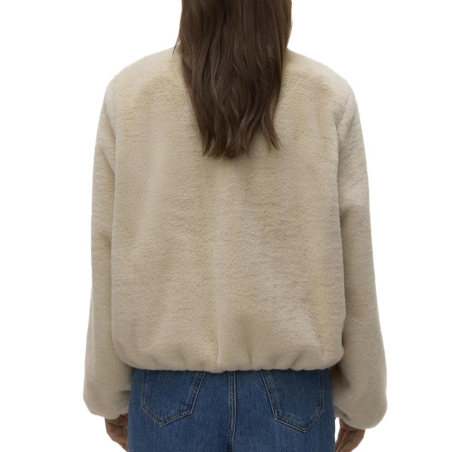 Veste Fausse Fourrure Beige Femme Vero Moda Jaliga