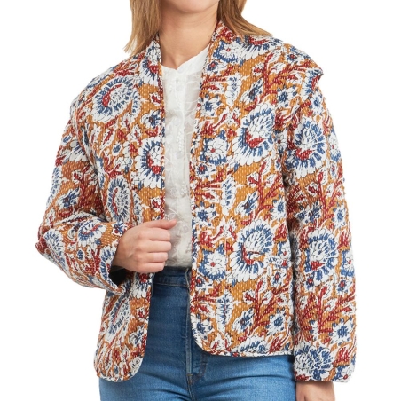 Veste légères à fleurs Orange/Bleu Femme Kaporal SONIA