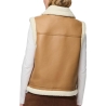 Veste Bombardier Sans Manches Camel Femme Pieces Janelle Teddy