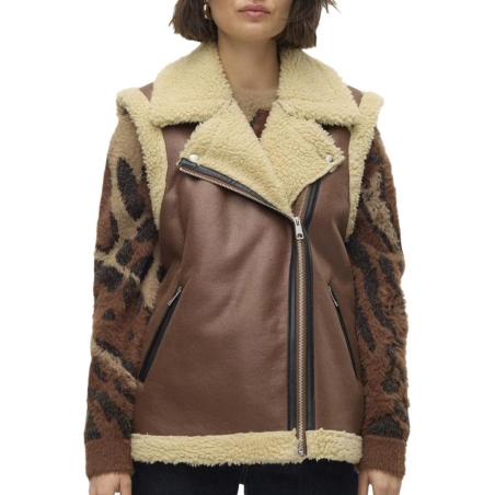Veste Sans Manches Camel/Écru Femme Vero Moda Waistcoat