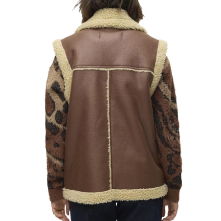 Veste Sans Manches Camel/Écru Femme Vero Moda Waistcoat