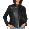 Veste en Cuir Noir Femme Schott Lola