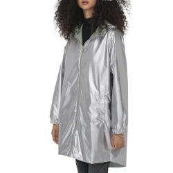 Coupe vent à capuche réversible Vert/Argent Femme Only Fry