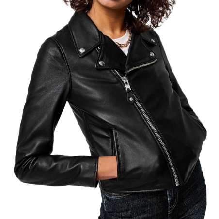 Veste en cuir Noir Femme Schott Lcw8615