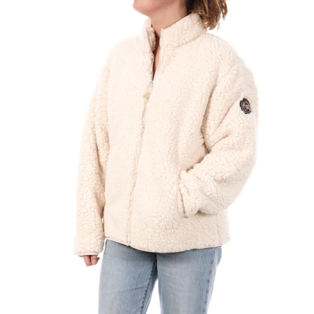Veste Sherpa Écru Femme Full Compagnie des Amériques Zip