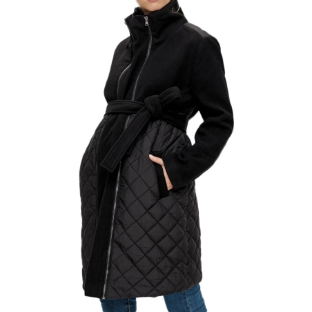 Manteau Noir Femme Mamalicious Mix Jacket