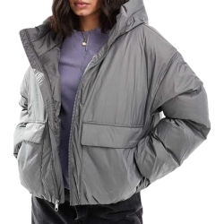 Doudoune Gris Femme Converse Synthetic Puffer