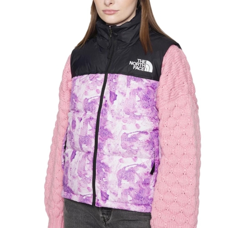 Doudoune Sans Manches Violet/Blanc Femme The North Face 96 Retro