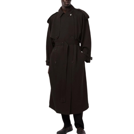 Trench-coat long Marron unisexe Lacoste Runway Wooll