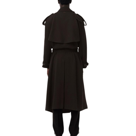 Trench-coat long Marron unisexe Lacoste Runway Wooll