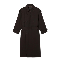Trench-coat long Marron unisexe Lacoste Runway Wooll