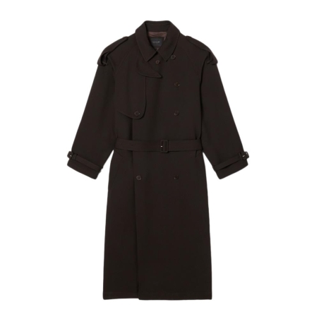 Trench-coat long Marron unisexe Lacoste Runway Wooll