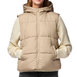 Doudoune sans manches Beige Femme Pieces New Short