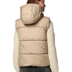 Doudoune sans manches Beige Femme Pieces New Short