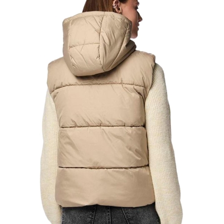 Doudoune sans manches Beige Femme Pieces New Short