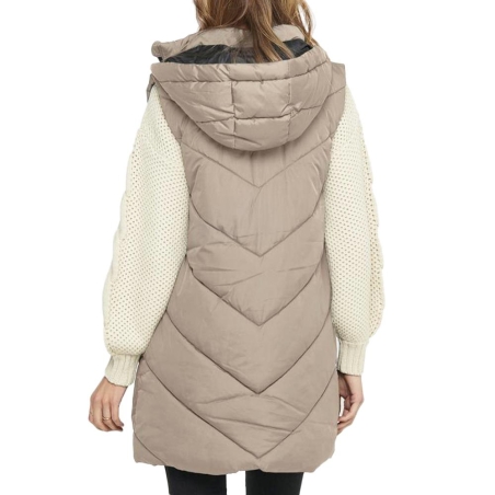 Doudoune sans manche Beige/Noir Femme JDY Padded Waistcoat