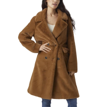 Manteau en Fausse Fourrure Marron Femme Vero Moda Fake Fur Coat