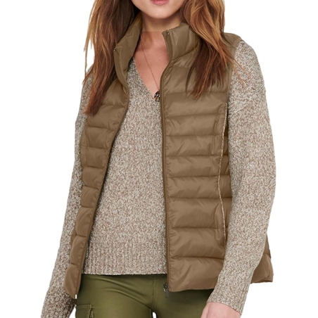 Doudoune Sans Manches Marron Femme Only Quilted 15225157