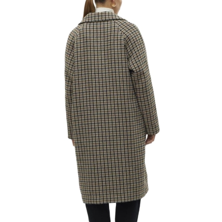Manteau Beige à Carreaux Femme Vero Moda Hannah