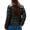 Doudoune Noir Brillant Femme Tommy Jeans slim zip Print