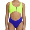 Maillot de bain 1 pièce Jaune/Bleu Femme Nike Cutout