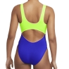 Maillot de bain 1 pièce Jaune/Bleu Femme Nike Cutout