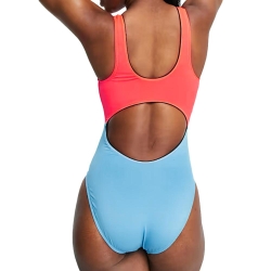 Maillot de bain 1 pièce Rose/Bleu Femme Nike Cutout