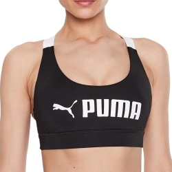 Brassière Noir/Blanc Femme Puma Mid Impact
