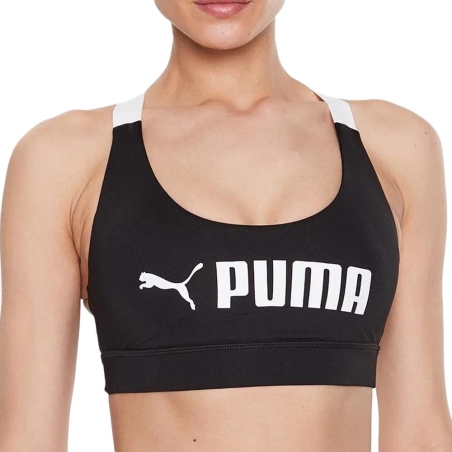 Brassière Noir/Blanc Femme Puma Mid Impact