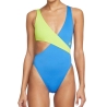 Maillot de bain 1 piece Bleu/Vert Femme Nike Crossover