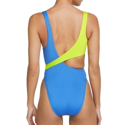 Maillot de bain 1 piece Bleu/Vert Femme Nike Crossover