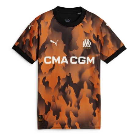 OM Maillot Réplica Thrid Noir/Orange Femme Puma 24/25