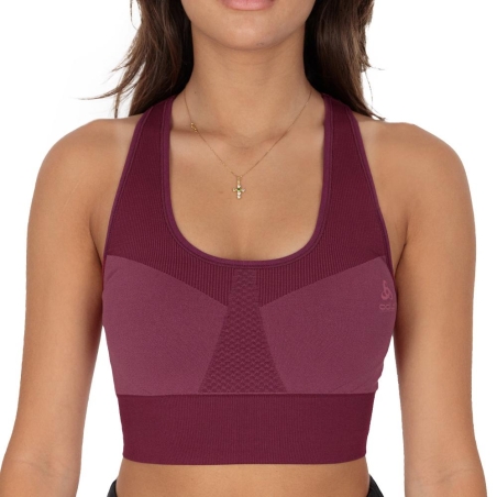 Brassière Rouge Femme Odlo Seamless