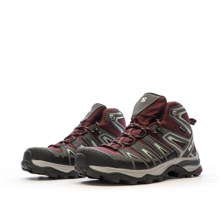 Chaussures de randonnée Grise/Bordeaux Femme Salomon Pioneer