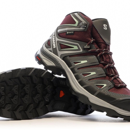 Chaussures de randonnée Grise/Bordeaux Femme Salomon Pioneer
