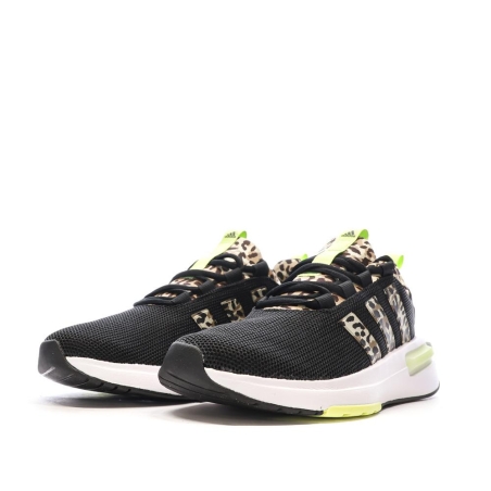 Chaussures de running Noires/Jaunes Femme Adidas Racer
