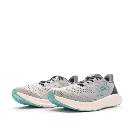 Chaussures de Running Grise/Turquoise Femme Under Armour Charged Pursuit