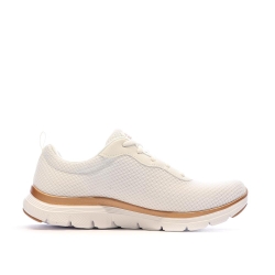 Chaussures de Sport Blanc/Or-Rose Femme Skechers Flex Appeal