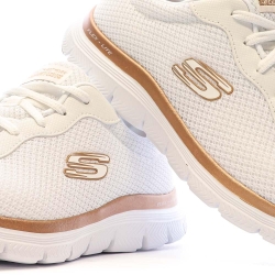 Chaussures de Sport Blanc/Or-Rose Femme Skechers Flex Appeal