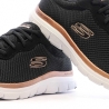 Chaussures de Sport Noir/Or-Rose Femme Skechers Flex Appeal