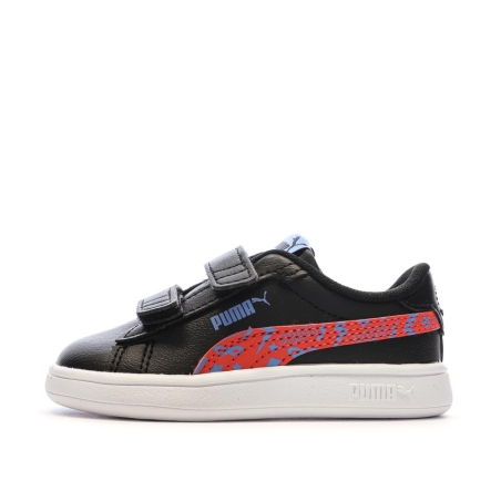 Baskets Noires/Rouges Garçon Puma Smash 3.0