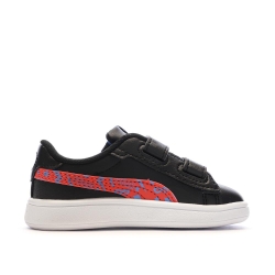 Baskets Noires/Rouges Garçon Puma Smash 3.0
