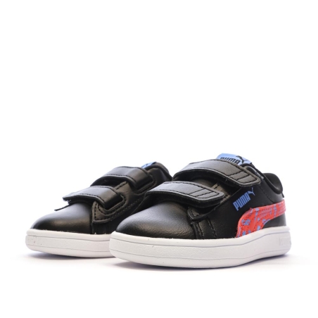Baskets Noires/Rouges Garçon Puma Smash 3.0