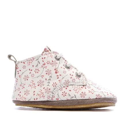 Chaussons Blanc à Fleurs Fille Aster Layas