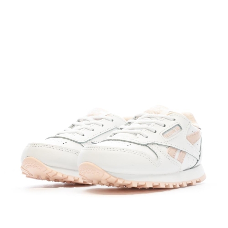 Baskets Blanches/Rose Fille Reebok Classic Leather 100069854