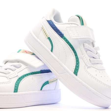 Baskets Blanches/Vert/Marine Garçon Puma Caven 2.0 Ready