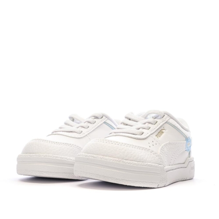 Baskets Blanches/Bleu Fille Puma Pro Sport
